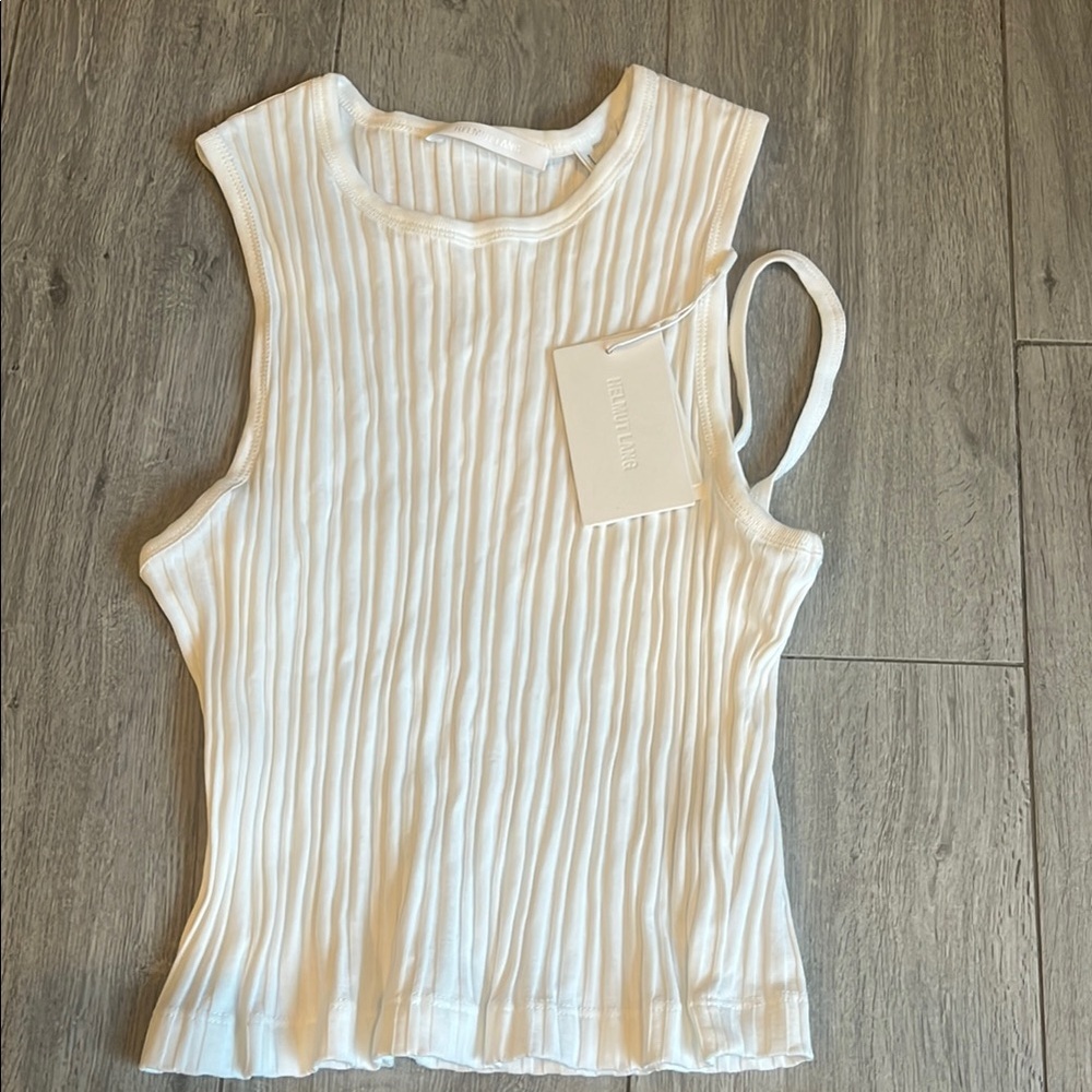 Helmut Lang white women's ribbed tank